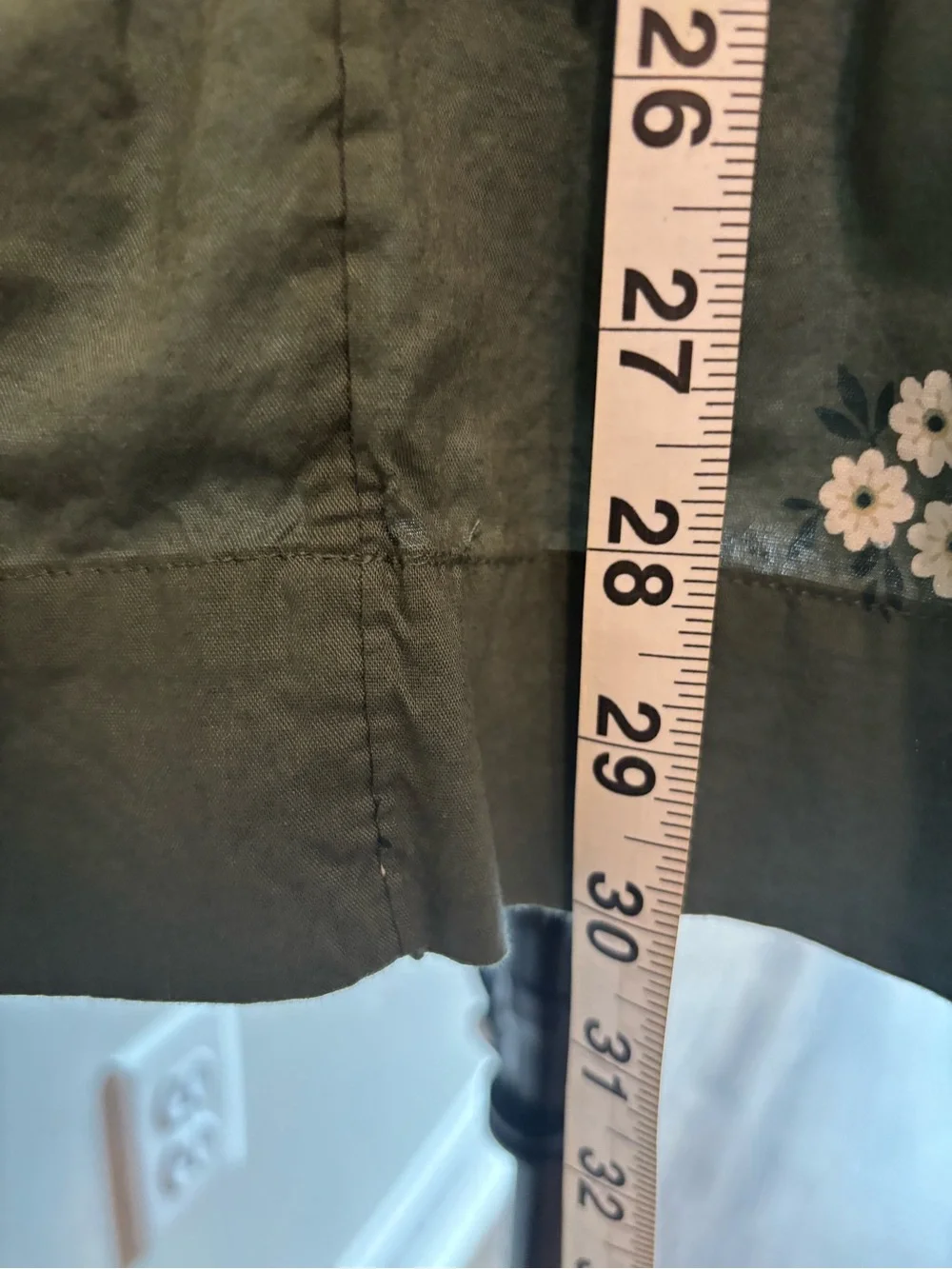 Old Navy Olive Green Floral Tie-Front Dress